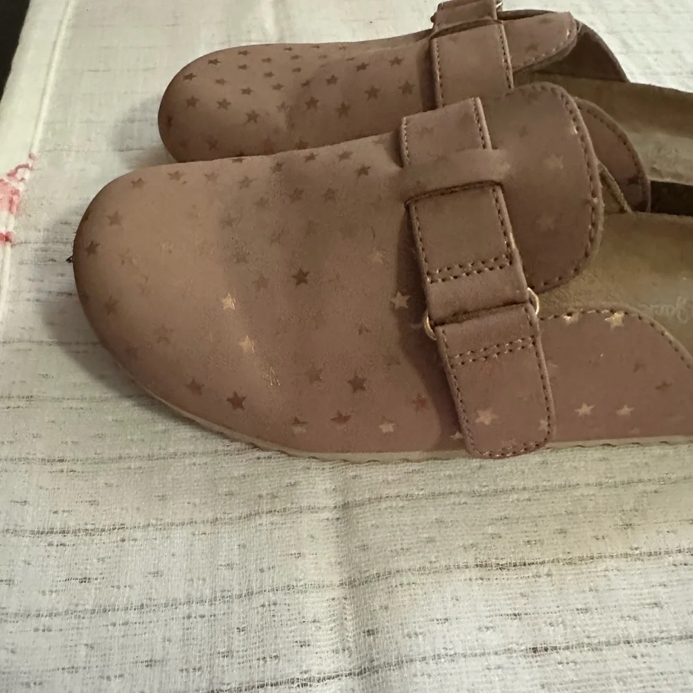 Cat & Jack Girls Pink Perry Slip-On Clogs Shoes Glitter Stars Size 2